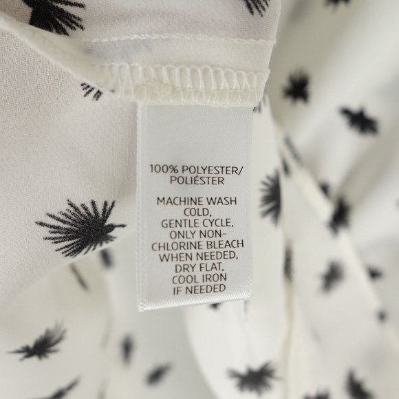 LOFT Top Women's Extra Small Petite White Chiffon Flutter Sleeve Ruffle Hem Boho - Picture 5 of 10